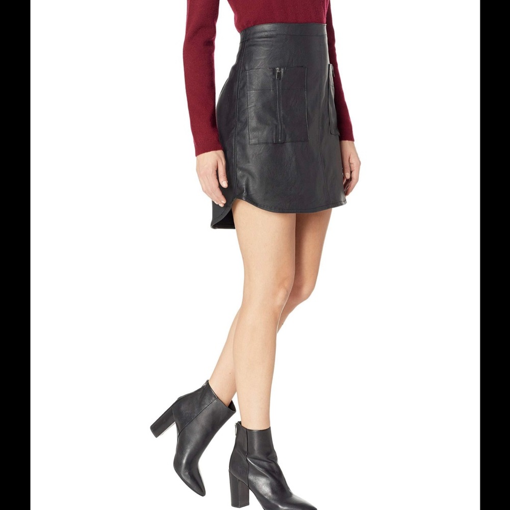 BCBG Black Faux Leather Skirt